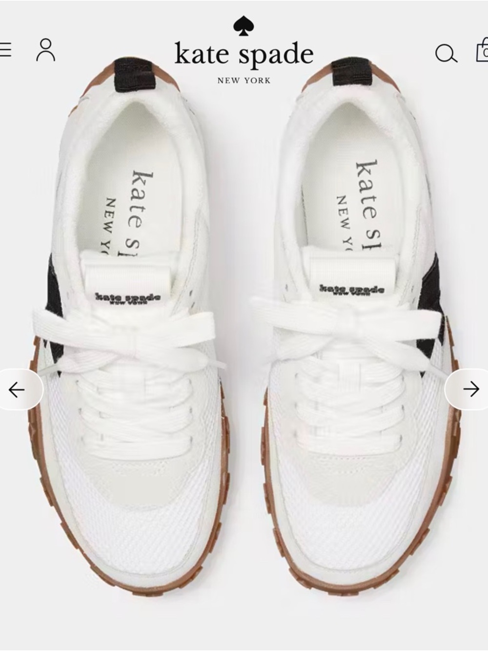 Kate spade K as in Kate White & Black Mesh & Leather Sneakers - Picture 3 of 10